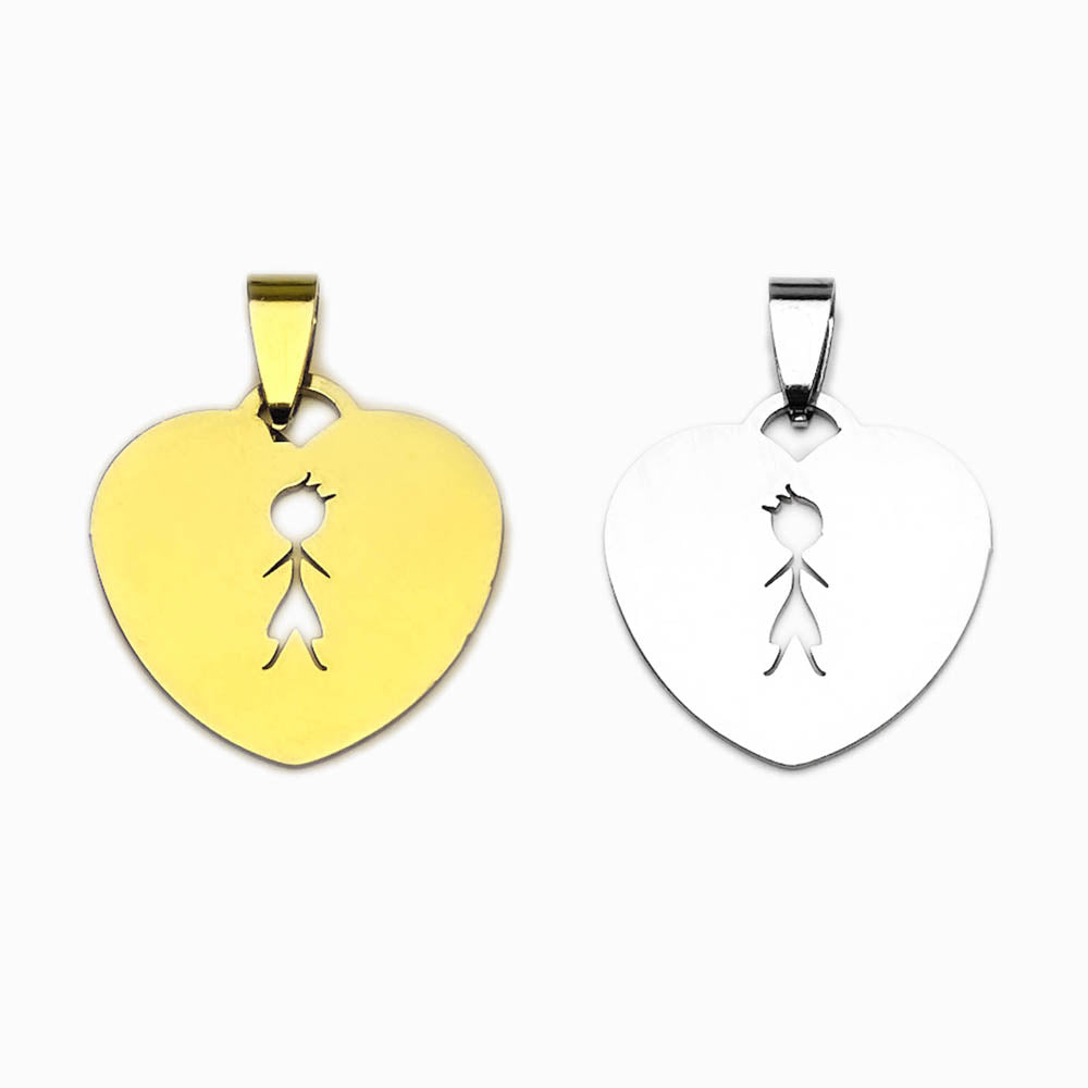 Pendente Família Menino 25x25mm - Aço Inox