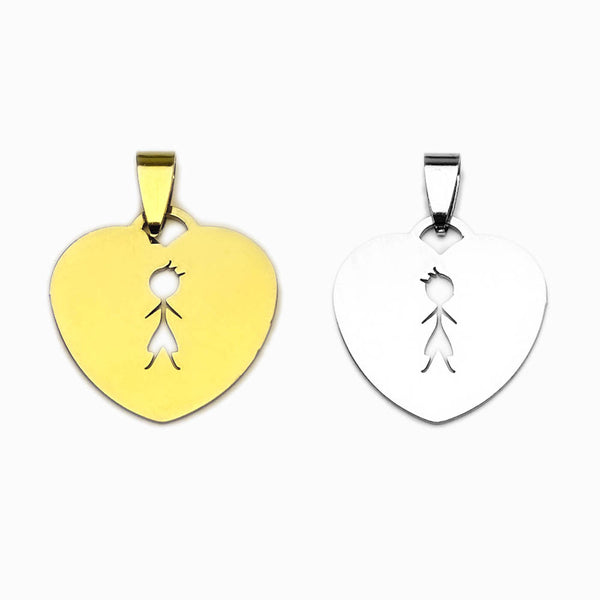 Pendente Família Menino 25x25mm - Aço Inox