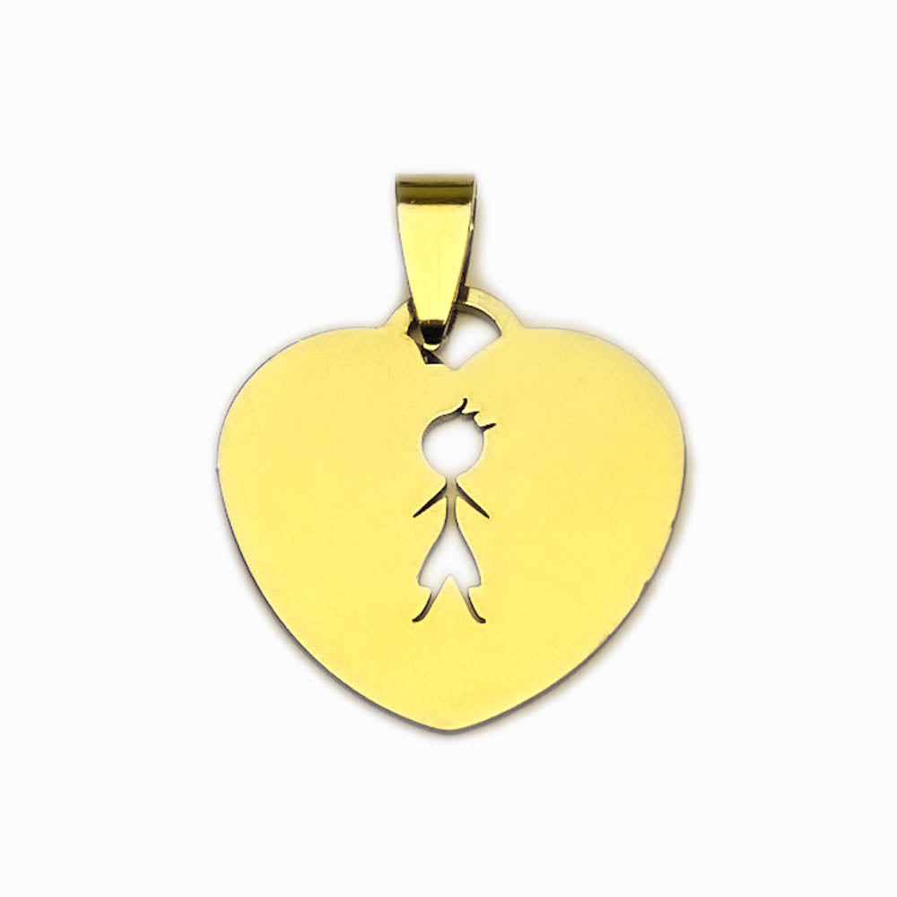 Pendente Família Menino 25x25mm - Aço Inox