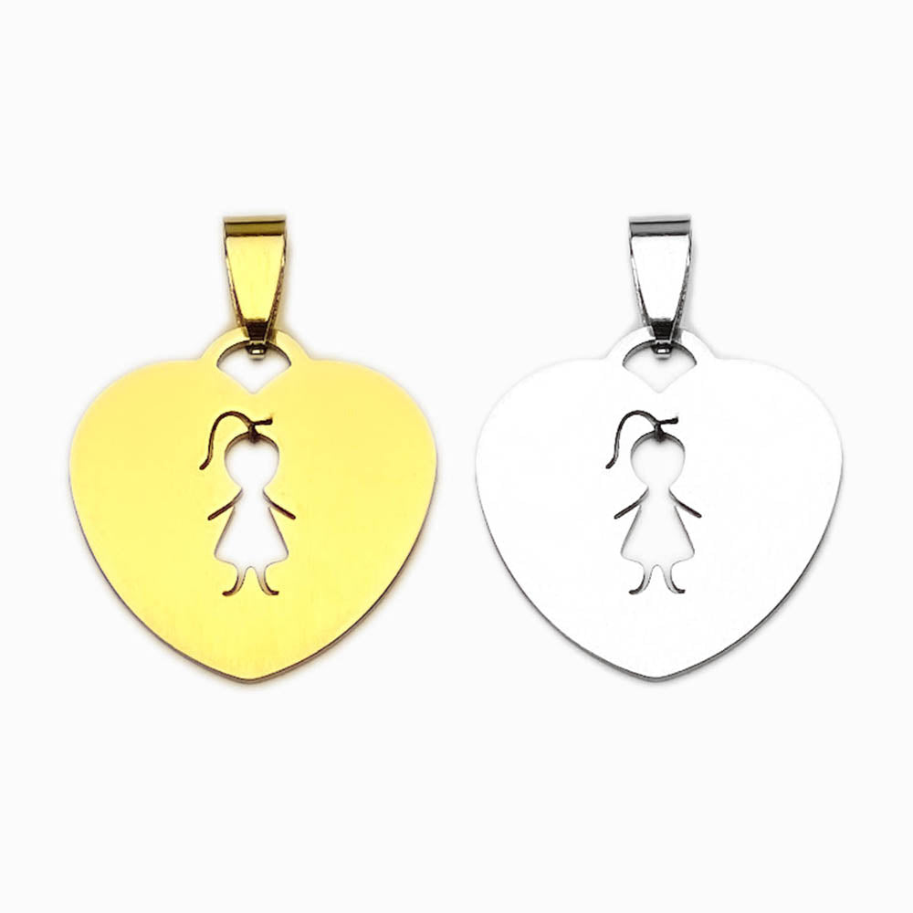 Pendente Menina 25x25mm - Aço Inox