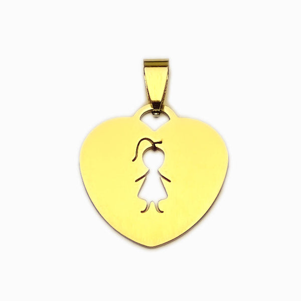 Pendente Menina 25x25mm - Aço Inox