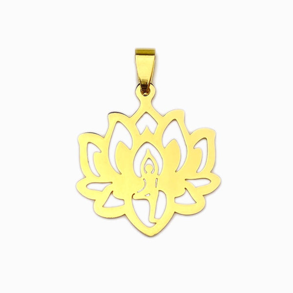 Pendente Flor de Lótus 32x30mm - Aço Inox