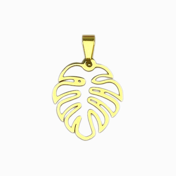 Pendente Folha Costela de Adão 22x18mm - Aço Inox