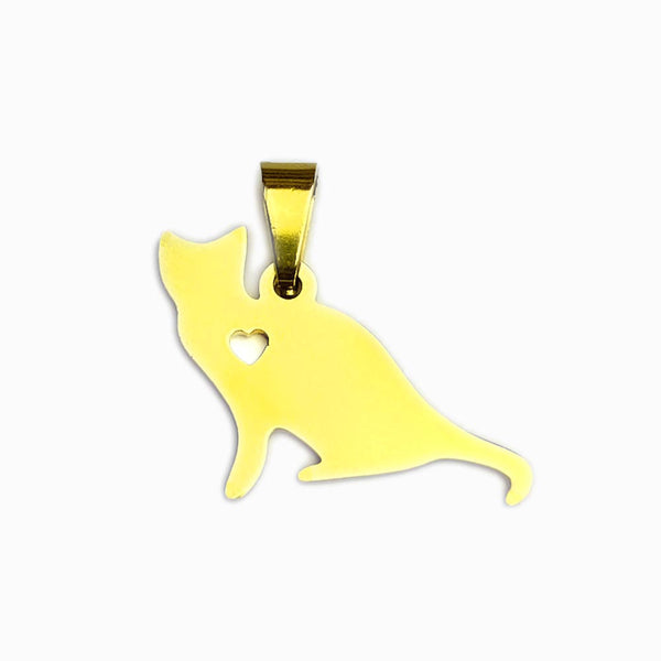 Pendente Gato 22x17mm - Aço Inox