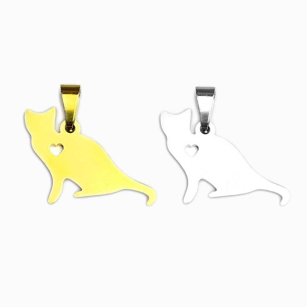 Pendente Gato 22x17mm - Aço Inox