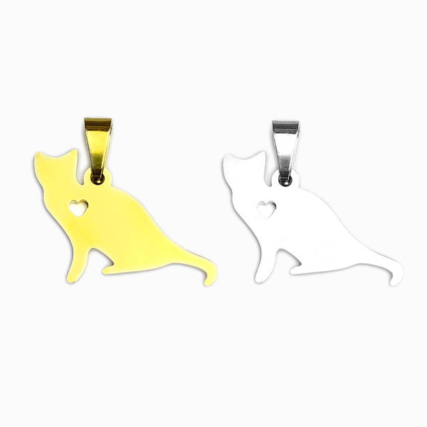 Pendente Gato 22x17mm - Aço Inox