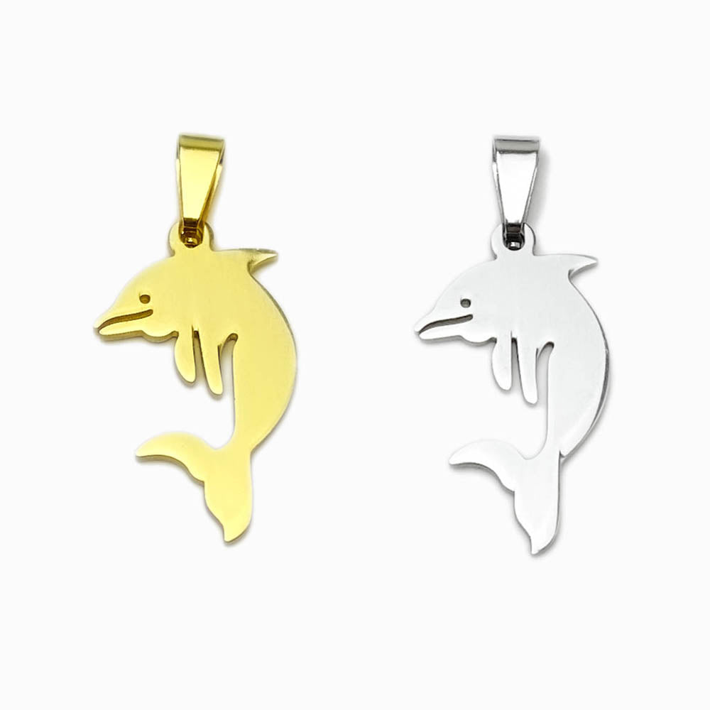 Pendente Golfinho 23x14mm - Aço Dourado