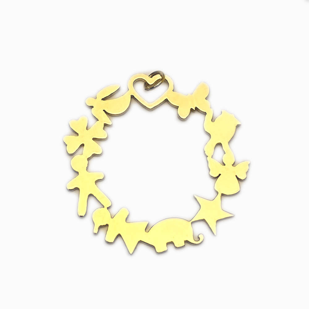 Pendente Harmonia de Natureza 35x35mm - Aço Inox