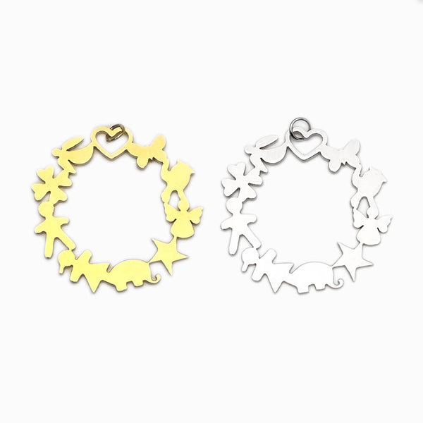 Pendente Harmonia de Natureza 35x35mm - Aço Inox