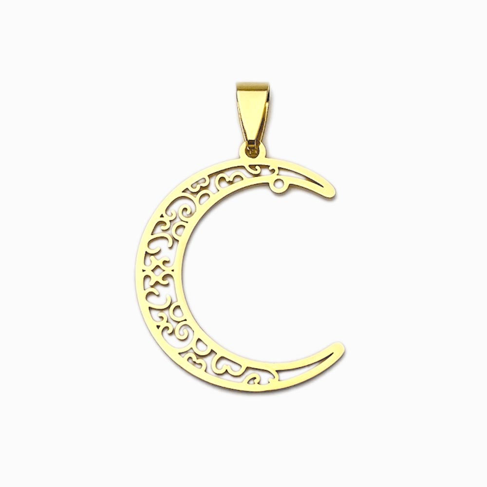 Pendente Lua 32x26mm - Aço Inox