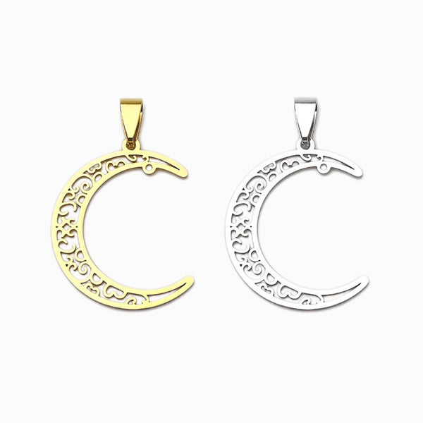Pendente Lua 32x26mm - Aço Inox