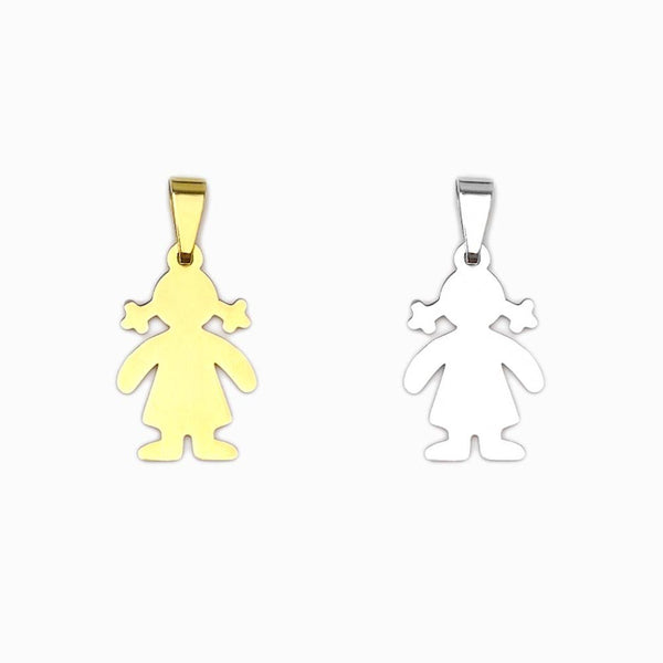 Pendente Família Menina 21x13mm - Aço Inox
