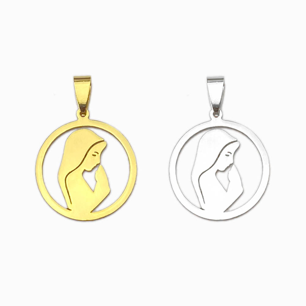 Pendente Nossa Senhora 30x30mm - Aço Dourado
