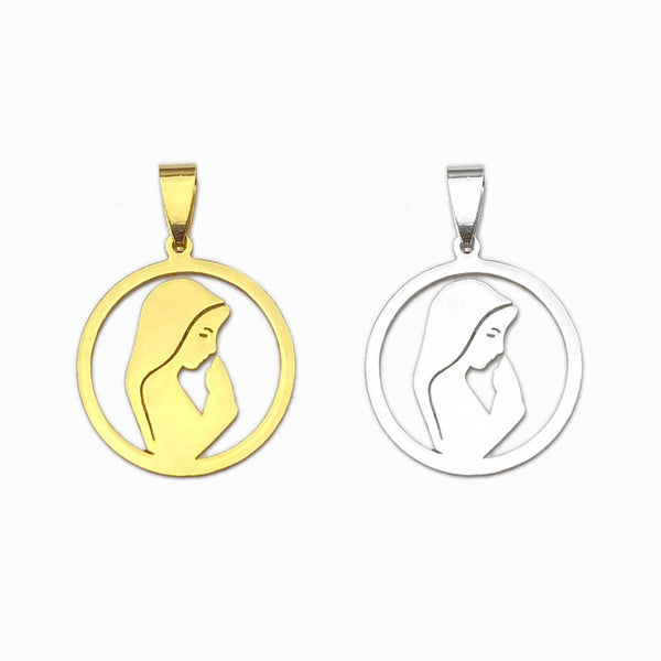 Pendente Nossa Senhora 30x30mm - Aço Dourado