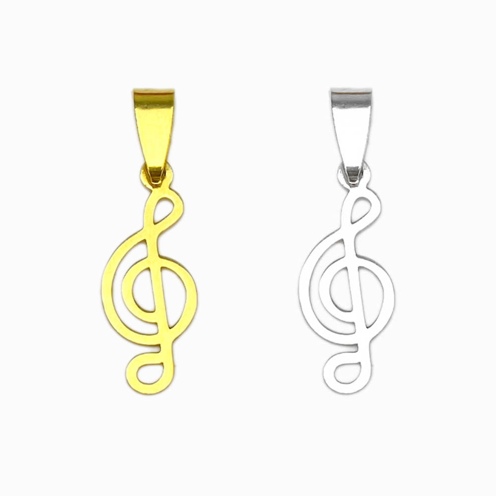 Pendente Nota Musical 24x10mm - Aço Inox