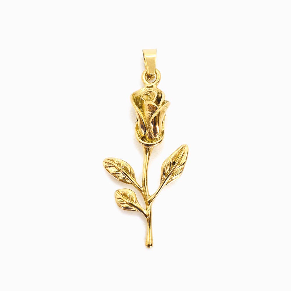 Pendente Rosa 46x22mm - Aço Inox