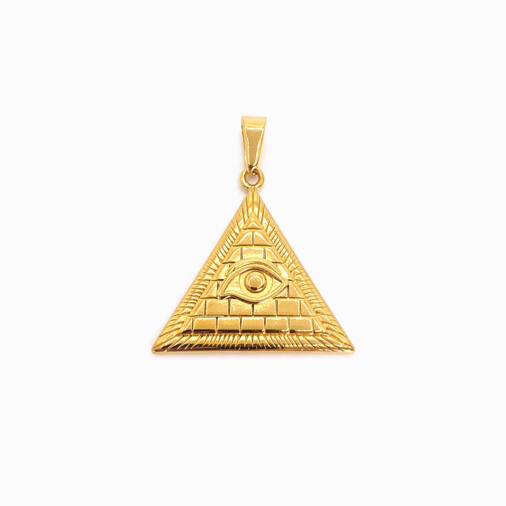 Pendente Olho Turco 34x34mm - Aço Dourado