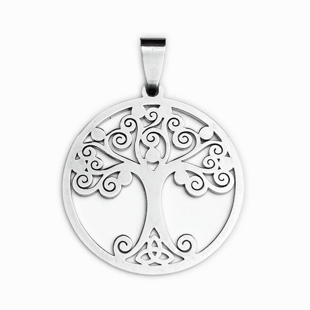 Pendente Árvore da Vida 30x30mm - Aço Prateado