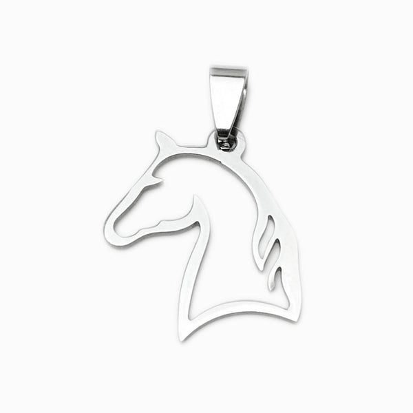 Pendente Cabeça de Cavalo 25x21mm - Aço Inox