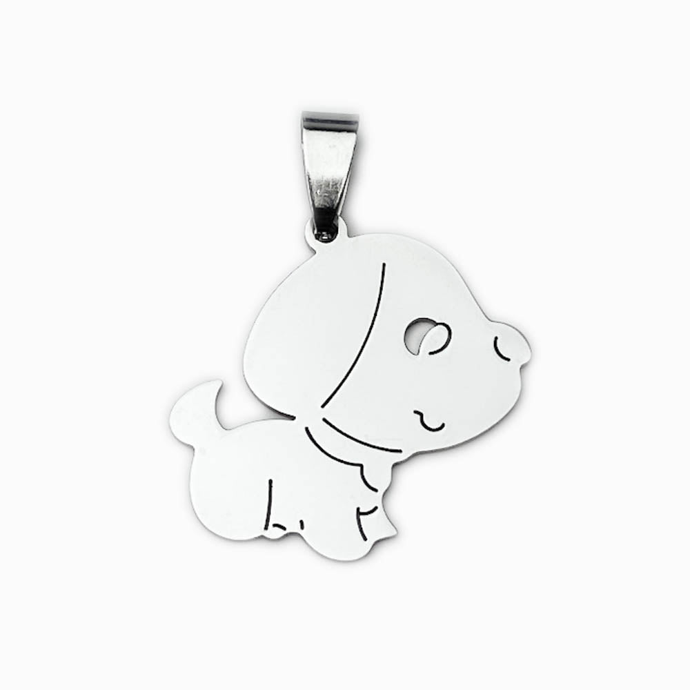 Pendente Cãozinho 27x26mm - Aço Inox
