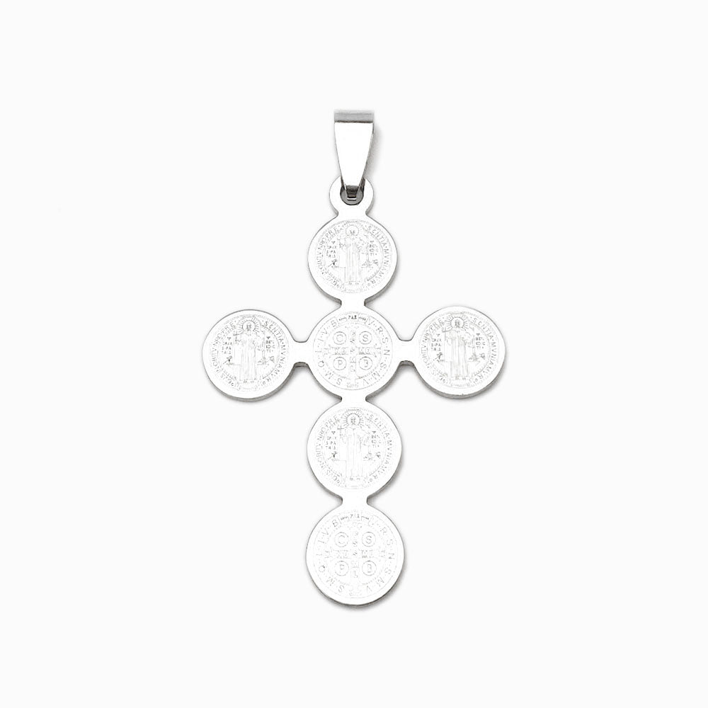 Pendente Cruz 45X32mm - Aço Inox