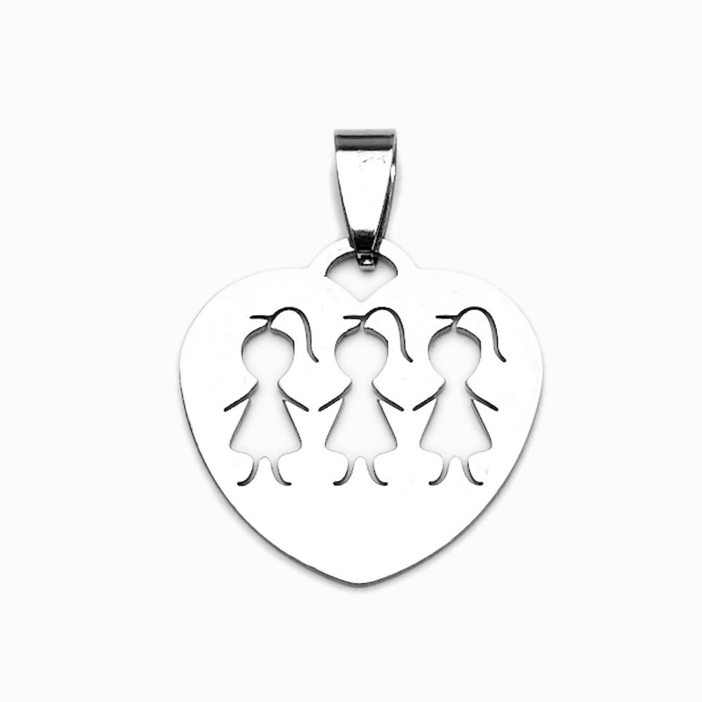 Pendente Menina 25x25mm - Aço Inox