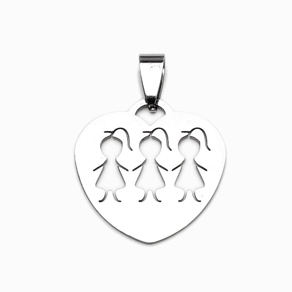 Pendente Menina 25x25mm - Aço Inox