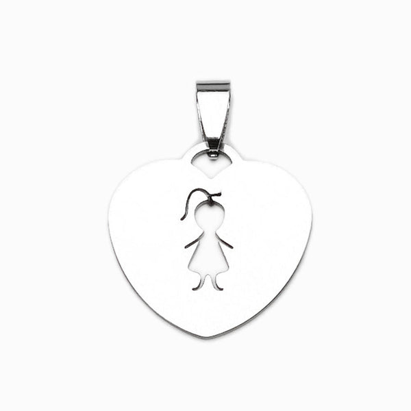 Pendente Menina 25x25mm - Aço Inox