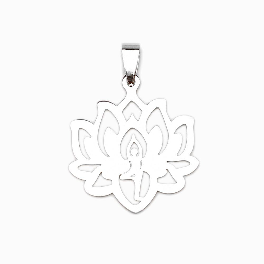 Pendente Flor de Lótus 32x30mm - Aço Inox