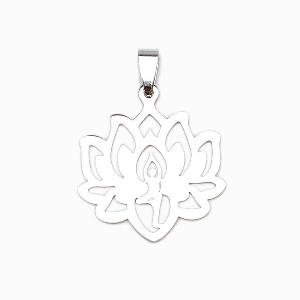 Pendente Flor de Lótus 32x30mm - Aço Inox