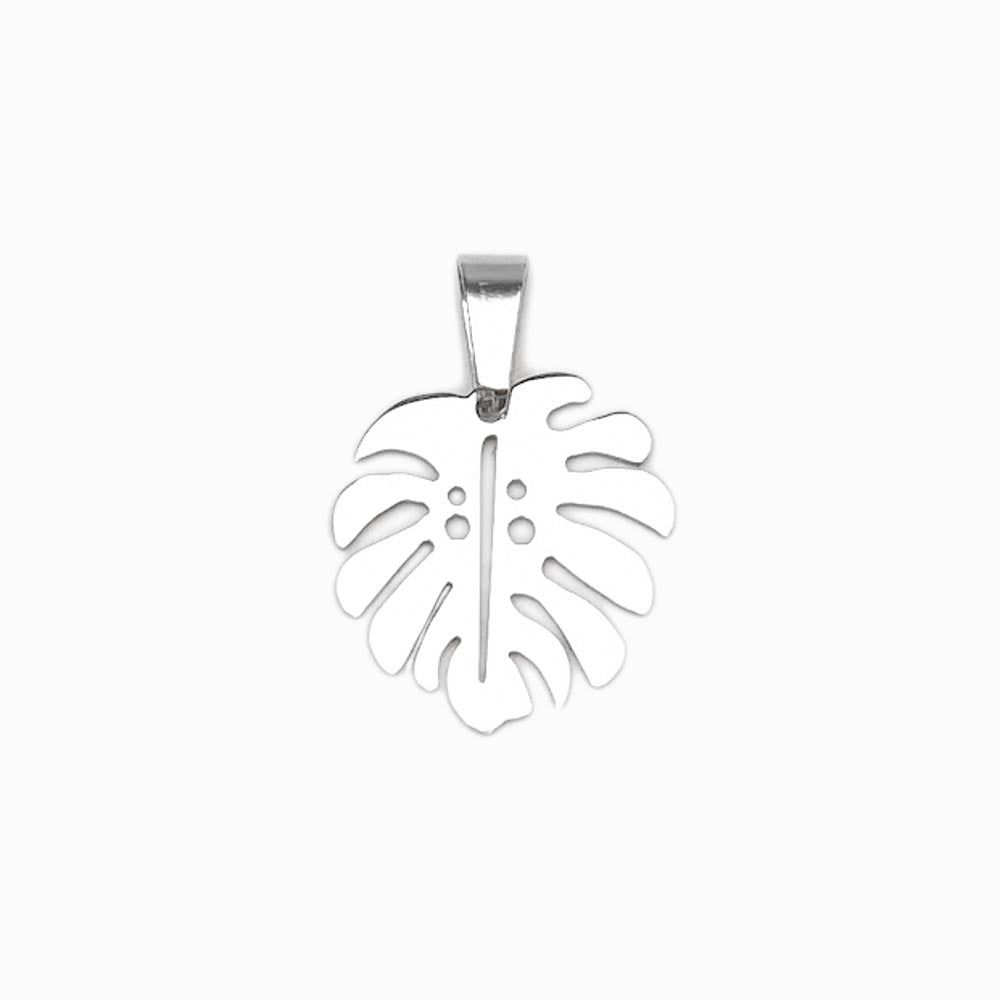 Pendente Folha Costela de Adão 20x18mm - Aço Inox