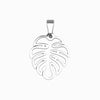 Pendente Folha Costela de Adão 22x18mm - Aço Inox