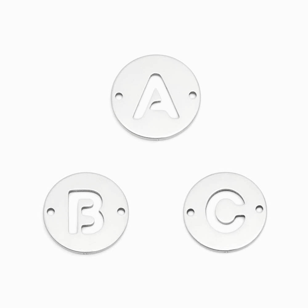 Pendant Letters A-Z 25mm - Gold Steel