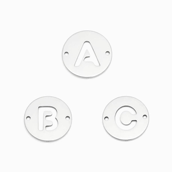 Pendant Letters A-Z 25mm - Gold Steel