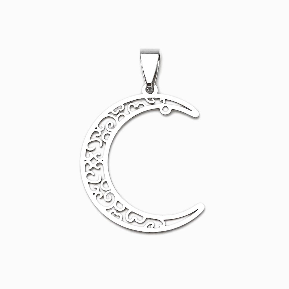 Pendente Lua 32x26mm - Aço Inox