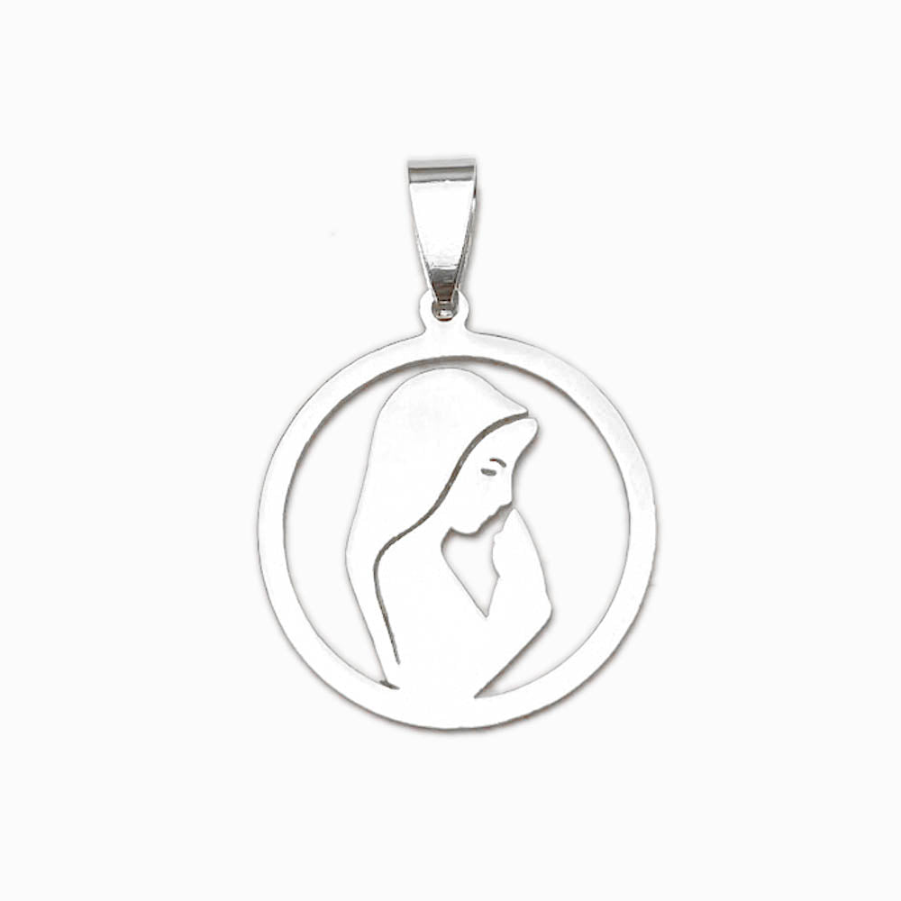 Pendente Nossa Senhora 30x30mm - Aço Dourado