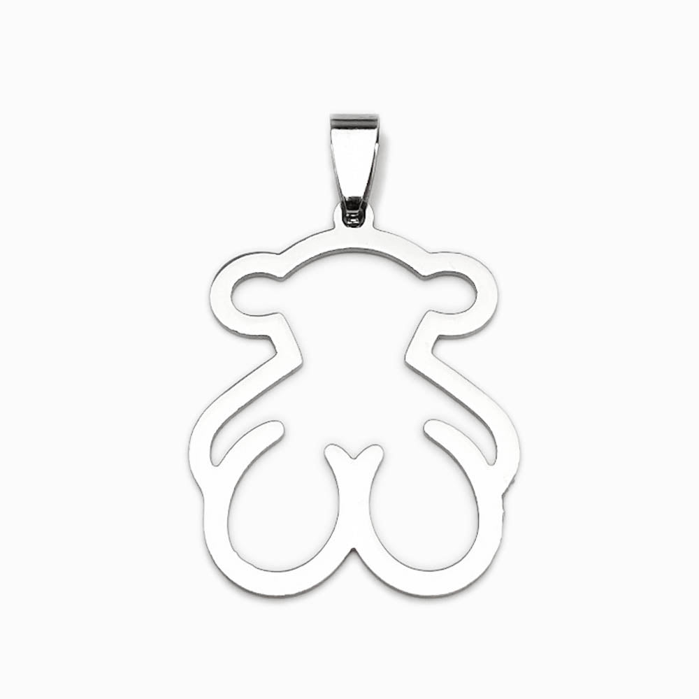 Pendente Urso 35x27mm - Aço Prateado