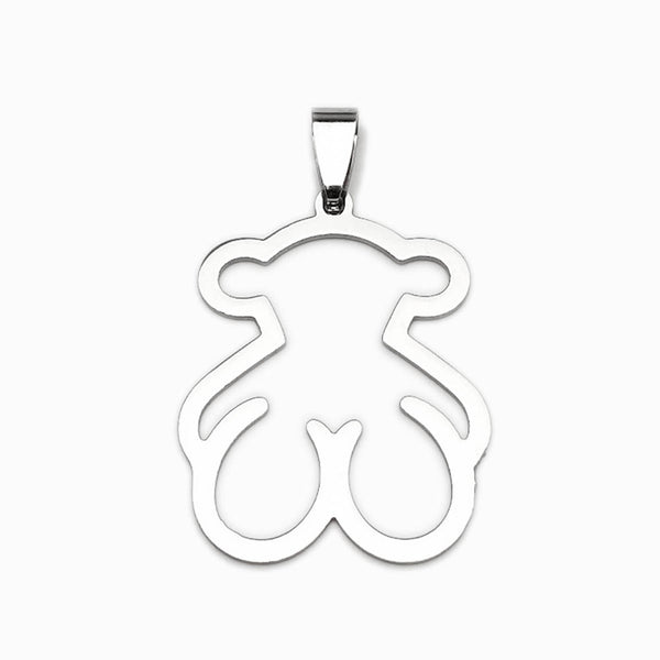 Pendente Urso 35x27mm - Aço Prateado