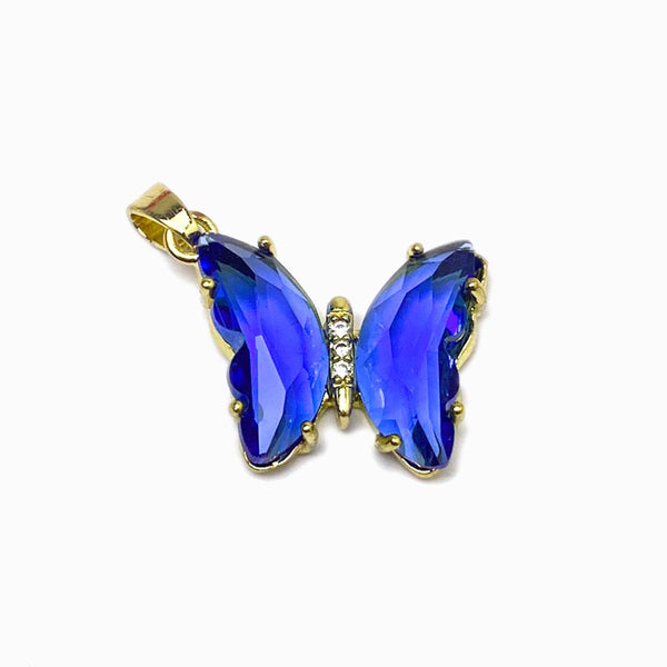 Pendente Borboleta - Latão Banhado à Ouro com Zircônia