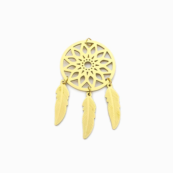 PENDETE CAÇA-SONHOS AÇO INOX DOURADO