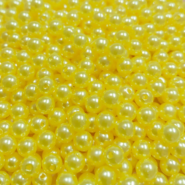 Pérola sintética 6mm amarelo
