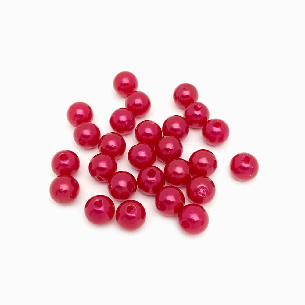 Pérola sintética 8mm vermelho