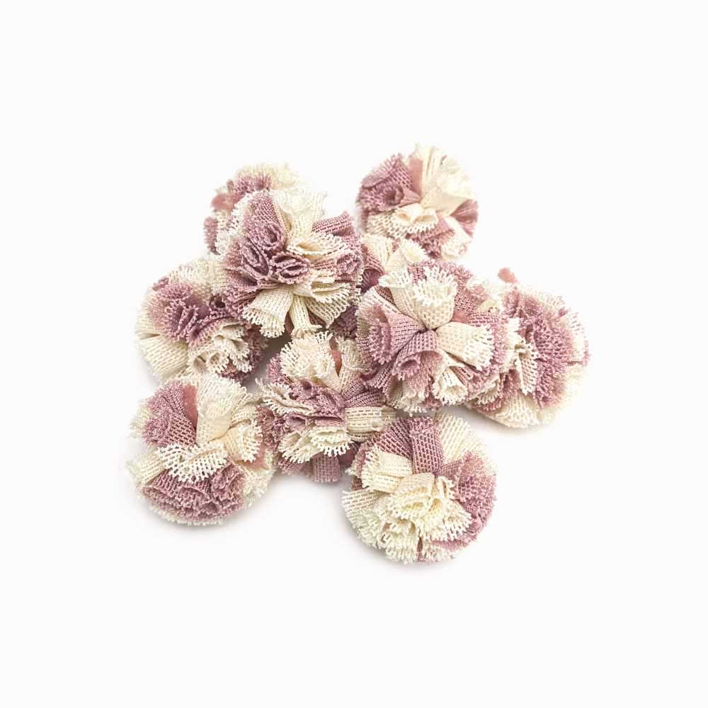 pompom bola renda 25mm mix amarelo/rosa velho