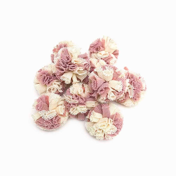 pompom bola renda 25mm mix amarelo/rosa velho