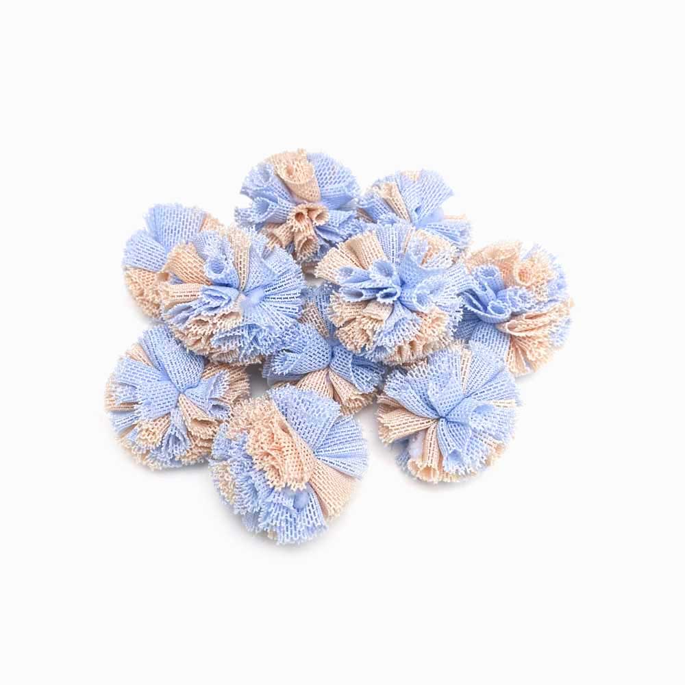 pompom bola renda 25mm mix azul/rosa