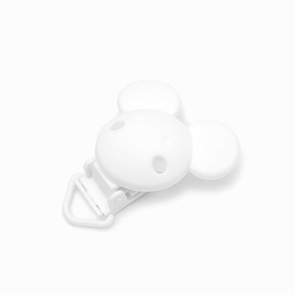 Mola para chupeta em silicone desenho mickey branco