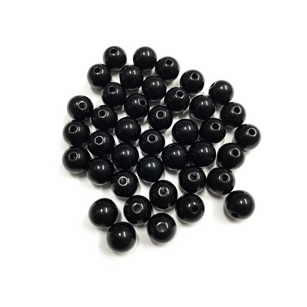 Contas acrílicas 10mm preto