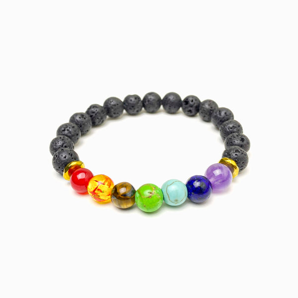Pulseira com pedras dos 7 chakras 8mm