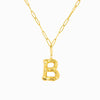 Colar aço inox dourado com letra B