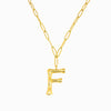 Colar aço inox dourado com letra F